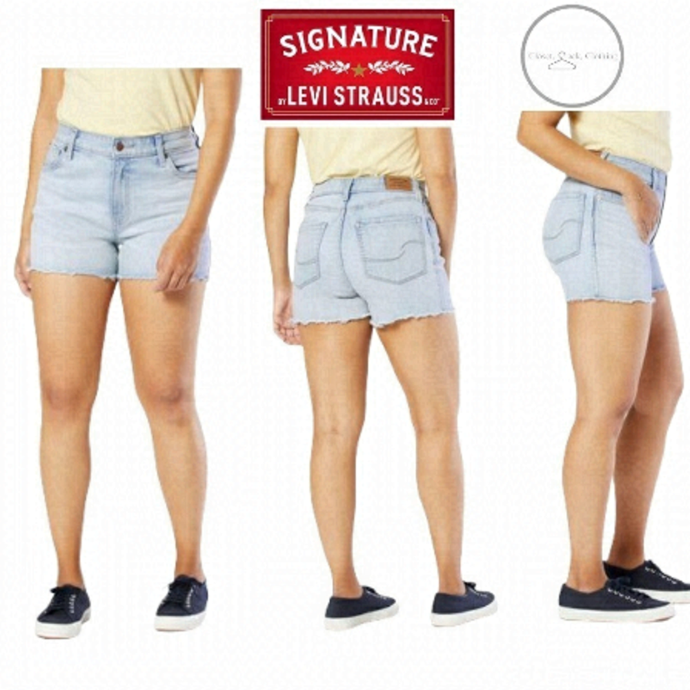 𝅺signature by Levi Strauss & Co High Rise 3-inch Cut-Off Shorts Size 16